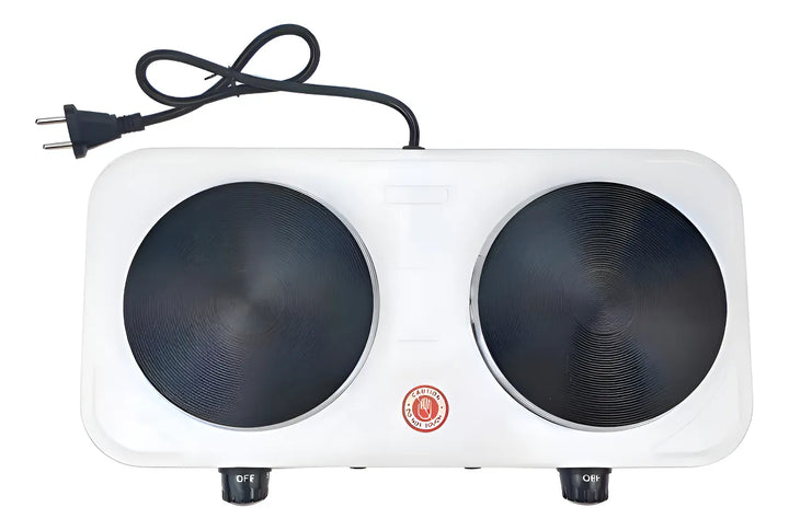 Estufa Electrica Premium 2 Puestos Blanco