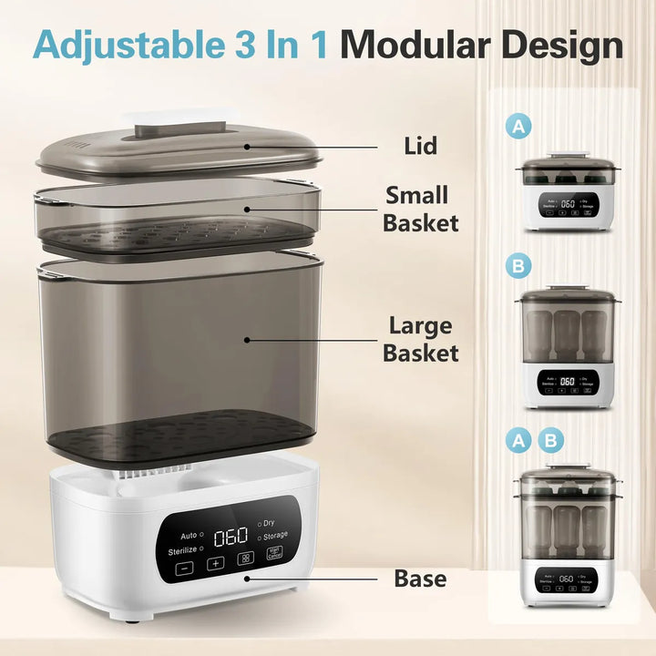 Vaporizador Y Secadora Eléctrica De Biberones Y Chupetes