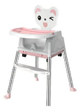 Silla Comedor 4 En 1 Bebes Color Rosa Liso