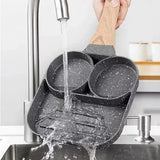 Sartén Antiadherente Multiusos 3 En 1 Para Huevos Carne Gris Oscuro