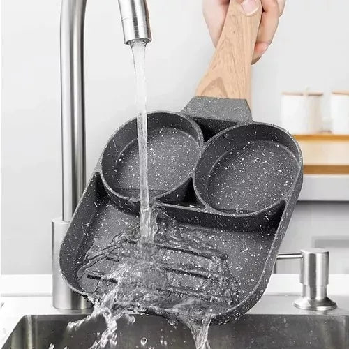 Sartén Antiadherente Multiusos 3 En 1 Para Huevos Carne Gris Oscuro