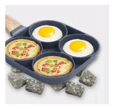 Sarten Antiadherente En Ceramica 4 Puestos En 1 Color Gris Gris Oscuro