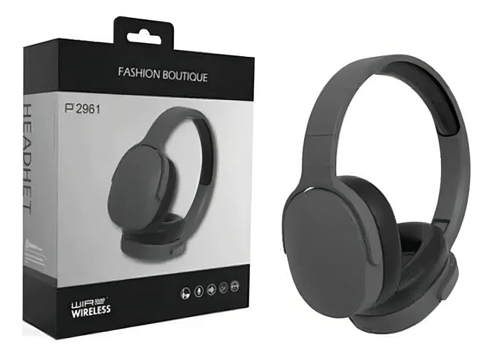 Auriculares Estéreo Envolventes Macaroon P2961 Genérica Color Negro