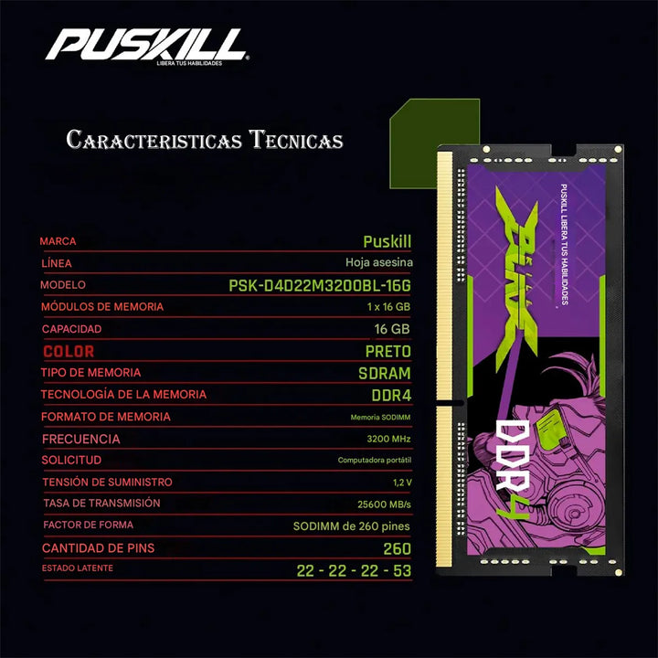 Memoria Ram Portatil Ddr4 16gb 3200 Pc Gamers Portatil Gamer