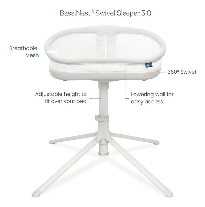 Cuna Giratoria 3.0 Para Bebé Altura Ajustable Malla Transpir