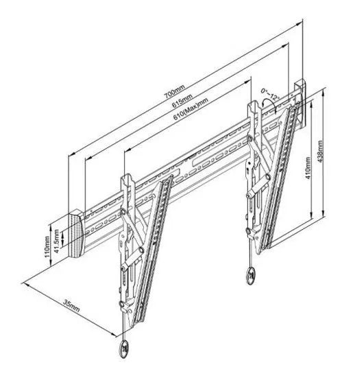 Soporte North Bayou NBC3-T de pared para TV/Monitor de 40" a 65" negro