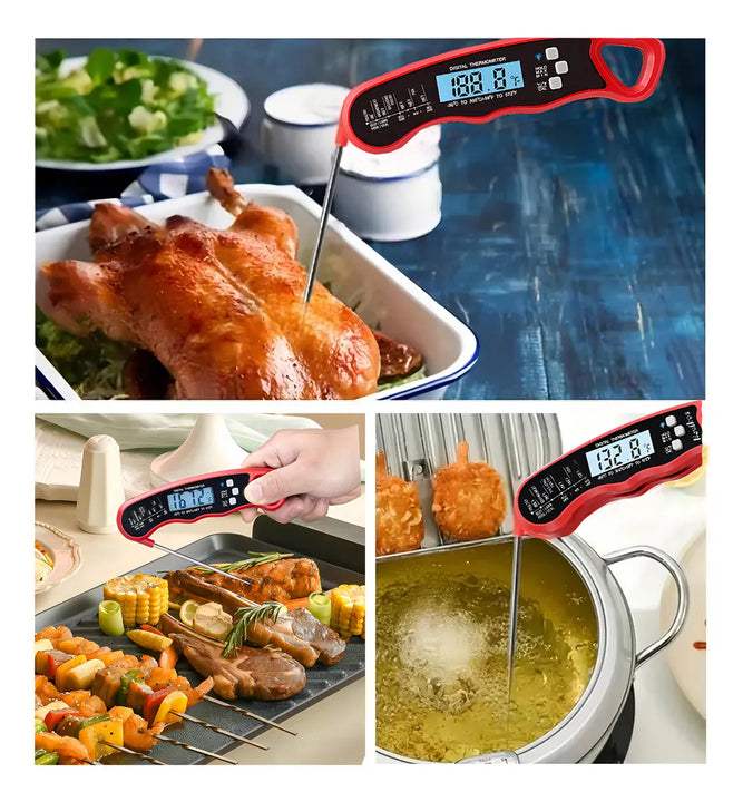 Termómetro Digital Cocina Carnes Líquidos Aceite Plegable