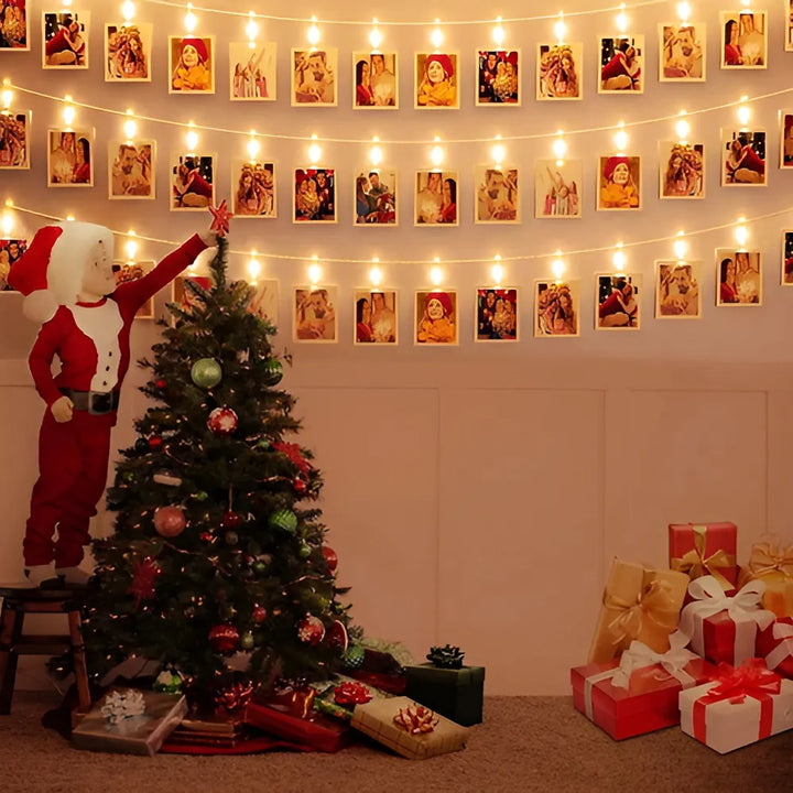 Guirnalda de luces LED para fotos, 20 clips de fotos en color de The A Lights