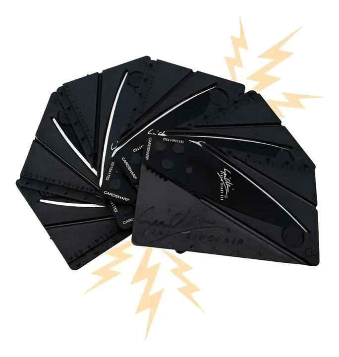 6 Navajas Tarjeta Cuchillo Portátil De Billetera Camping Negro