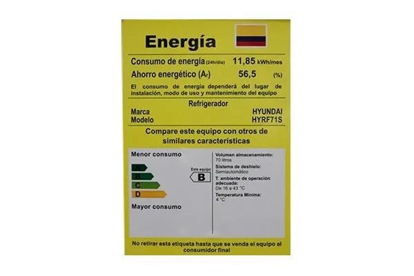 Nevera Mini Bar 70 Litros - Hyrf71s Color Gris