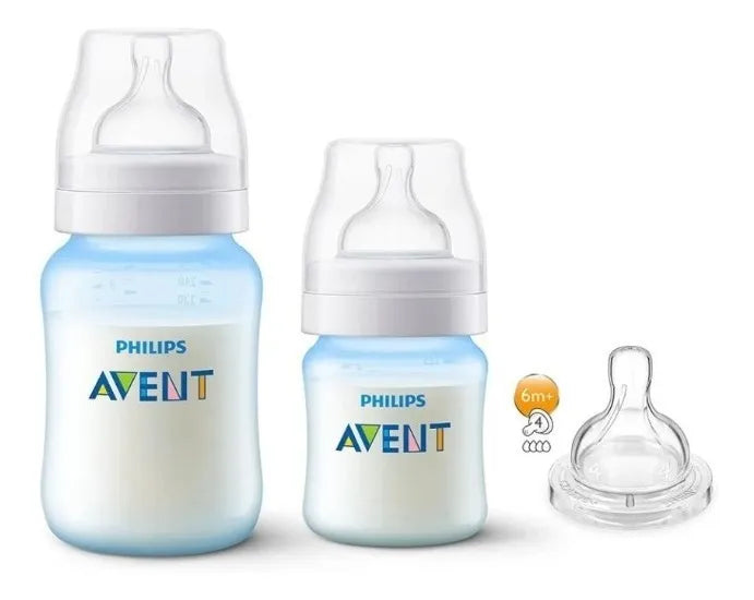 Set De Biberones Y Tetina Avent Philips Anti-colic Azul