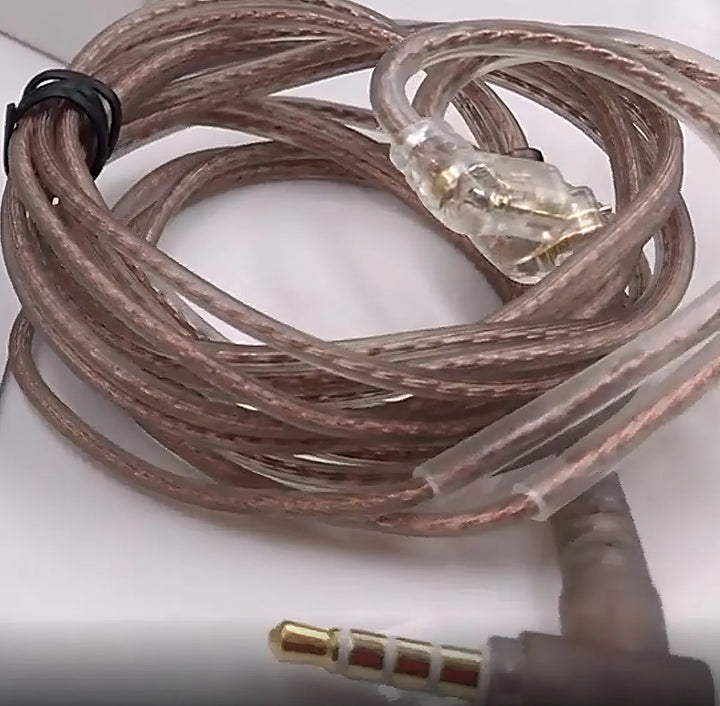 Cable Kz C Pin sin micrófono ni auriculares mod. Zsn Pro/ZS10 Pro, color dorado