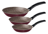 Juego De Sartenes X 3 Tramontina Turim Antiadherente Vinotinto