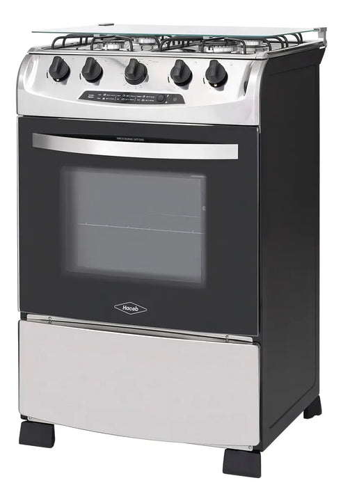 Estufa Orégano Haceb 60 Cms Negra-inox Gas Natural Color Negro/Inox