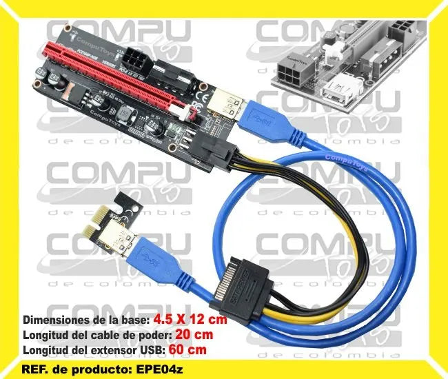 Zepe04z Extensor Pci Express 1x A 16x Externo Computoys