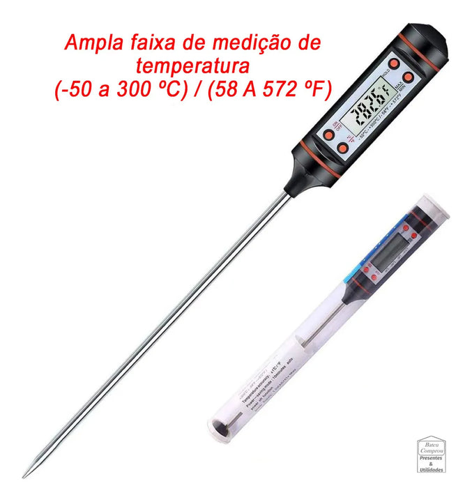 Termómetro Digital Cocina Barbacoa + Batería Color Negro