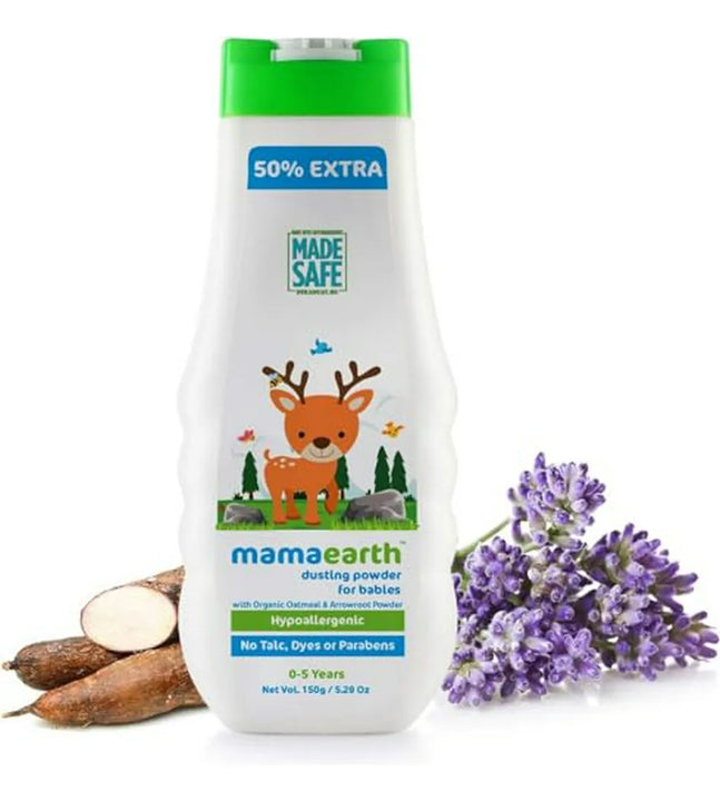 Mamaearth Polvo Para Bebés 150g | Talco Libre Y Natural