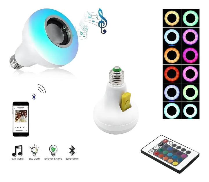 Bombillo Parlante Con Bluetooth Multicolores Súper Oferta. Color Blanco