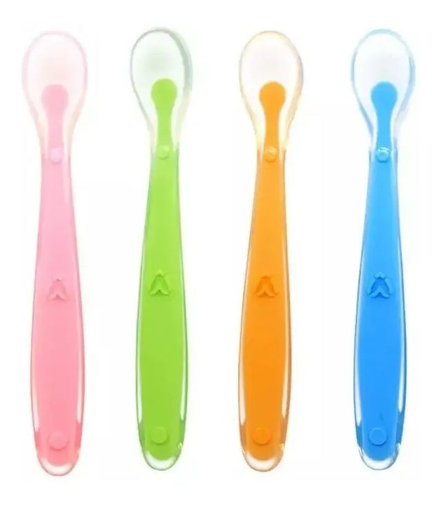 Cuchara Para Bebes Silicona X2u Color Verde