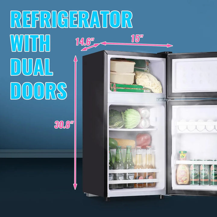 Mini Refrigerador Retro Doble Puerta Para Apartamento