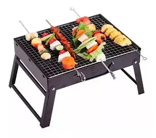 Asador De Carbón Bbq Camping Portátil Mini 36x29cm