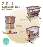 Cuna Colecho 3 En 1 Con Balancín Y Cesta De Almacenamiento