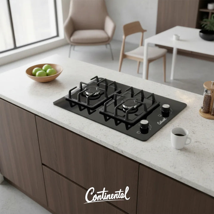 Estufa De Empotrar Vidrio Templado 2pt Gas Propano 6040