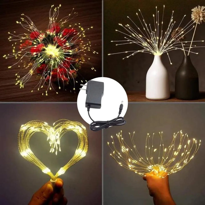 Luces Led Erizo De Enchufe Micro Leds Adorno Navideño Amarillo