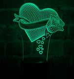 Lámpara Led Corazón Con Rosa Regalo Aniversario Decoración Negra