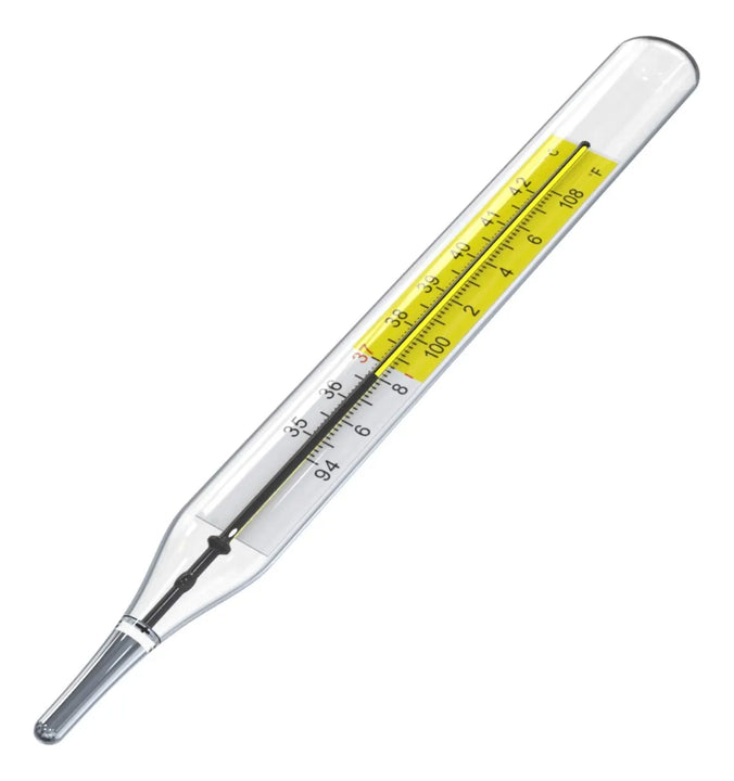 Termómetro De Vidrio Sin Mercurio Doble Escala 2 Unidades