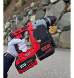 Drill Taladro Doble Mandril Inalámbrico 128v 2 Baterias - Rojo