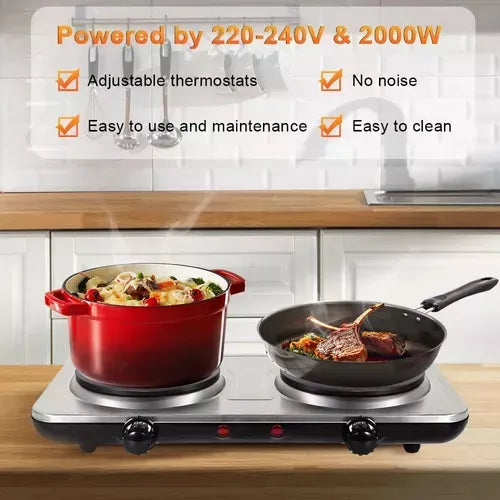 Estufa Eléctrica Genérica Doble 2000w 2 Quemadores Segun Disponibilidad.