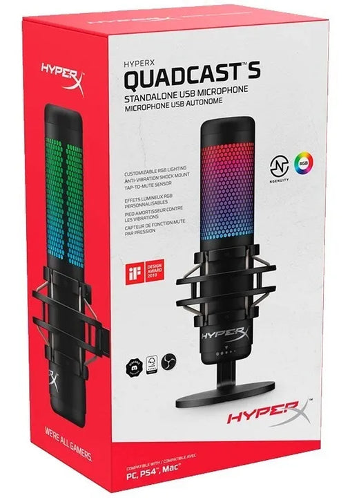 Micrófono HyperX Quadcast QuadCast S Condensador Omnidireccional color blackS