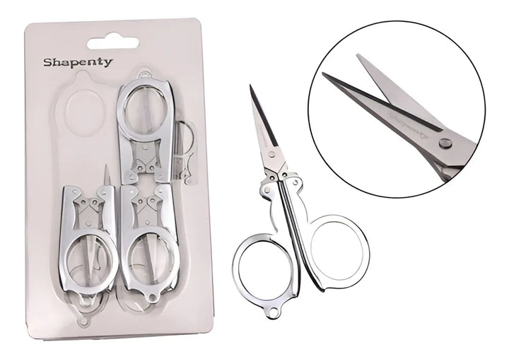 Shapenty Tijeras De Viaje Plegables De Acero Inoxidable 4 U