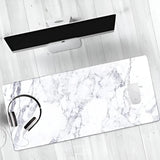 Haocoo - Tapete De Escritorio Para Oficina, 35.4 X 15.7 Pul. Color Blanco (white Marble)