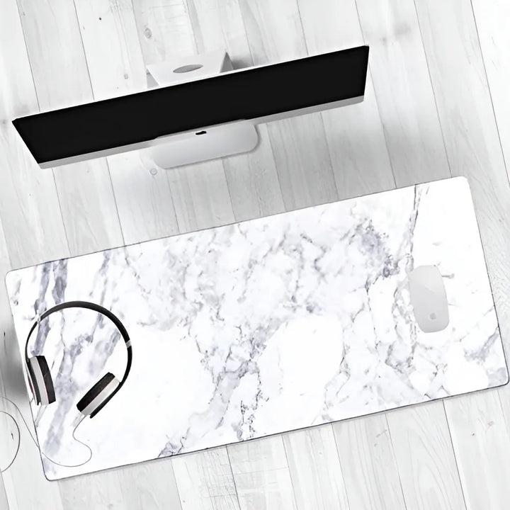 Haocoo - Tapete De Escritorio Para Oficina, 35.4 X 15.7 Pul. Color Blanco (white Marble)