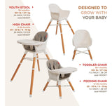 Silla Alta 4 En 1 Para Bebé Ajustable Con Bandeja Gris