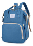 Mochila Bolso Maternal Bebé Cuna Gran Capacidad Impermeable Color Celeste