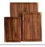 Tabla Picar Servir Teca Profesional Sellada Cera Abeja 28x40 Lisa Marrón