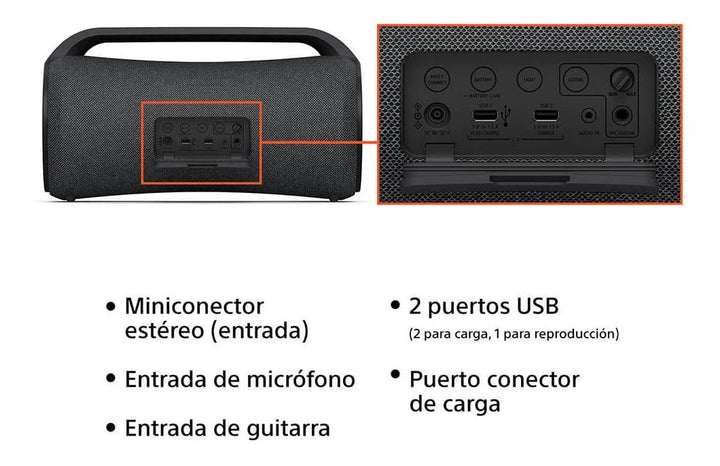 Parlante Sony Bluetooth Resistente Al Agua | Srs-xg500 Color Negro