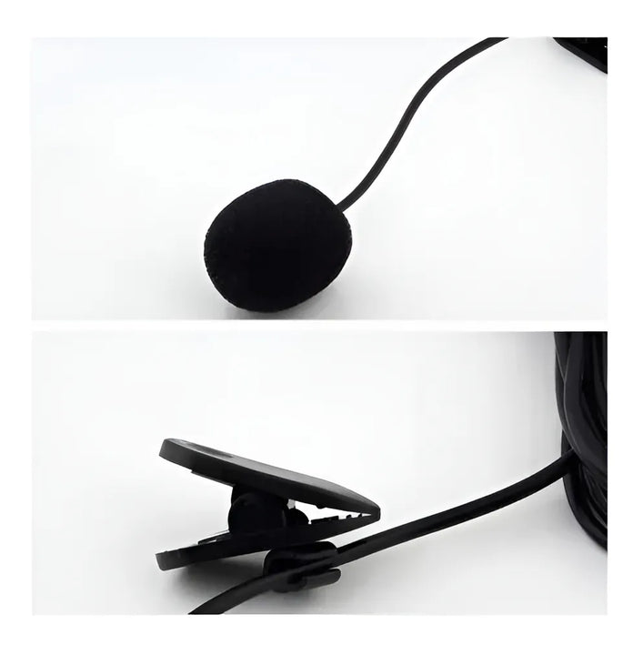 Micrófono De Solapa Para Pc Y Amplificador Entrada 3.5 Mm Ts Color Negro