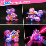 Carro a Control Remoto Macrooutlet Modelo Unicornio Y Tiburón Fucsia Luces y Sonidos