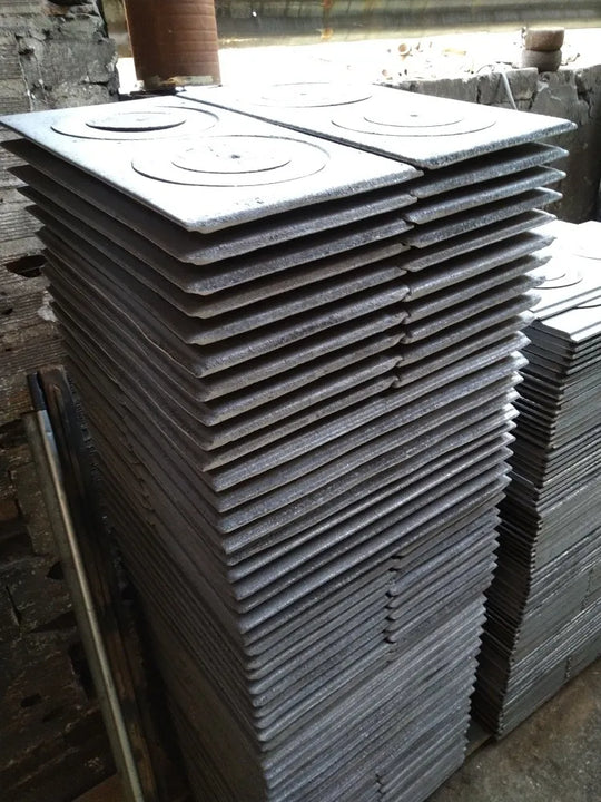 Plancha Para Estufa Leña 2 Puestos Gris Metalico