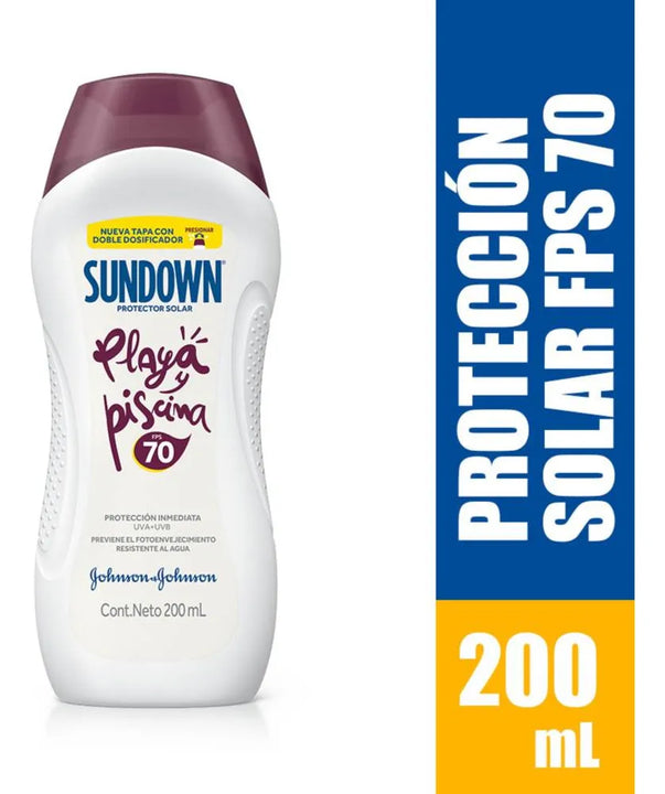 Protector Solar Sundown Fps 70 Playa Y Piscina 200 Ml.