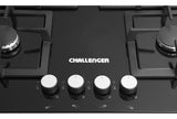 Estufa A Gas 4 Puestos Challenger/ Vidrio Templado Negro