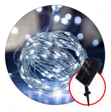 Alambre De Luz Led Navideña Recargable Con Panel Solar 100 Blanco