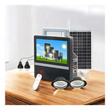 Tv Portatil Con Panel Solar Lamparas Led Bombillos Gd-8088