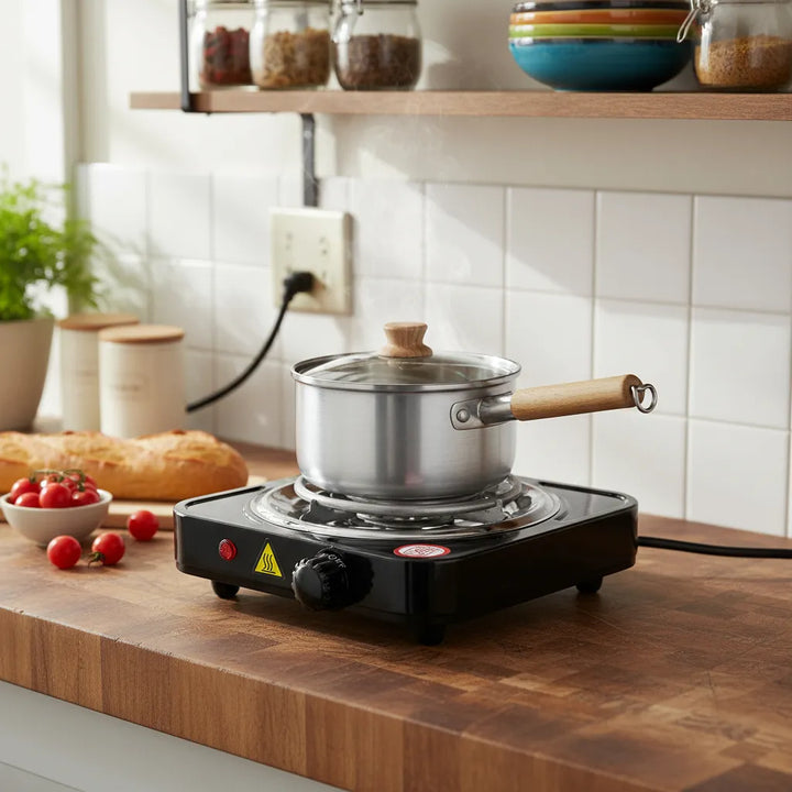 Estufa Electrica Sencilla De Un Puesto Cocina 1000w 60hz Negro