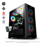 Chasis Gamerjx121 Dark Steel E-atx + 6fans Argb Negro
