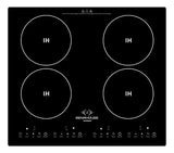 Estufa De Inducción 4 Puestos Estufa Empotrable Digital Cristal Negro